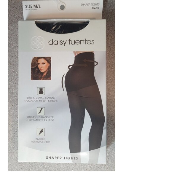 Daisy Fuentes M/L Black Shaper Tights New - Picture 1 of 1